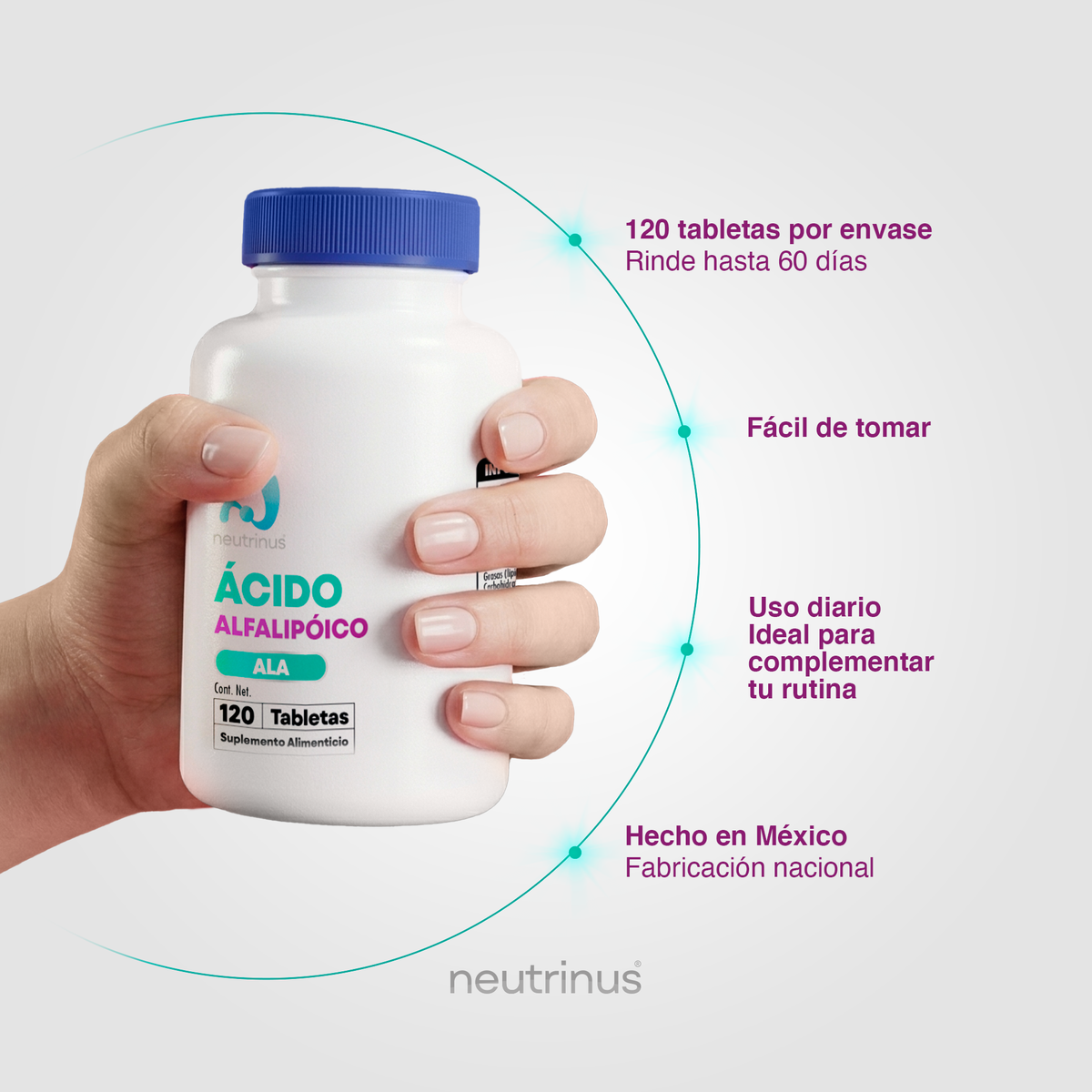 Ácido Alfa Lipoico – Antioxidante y Energía Celular | Neutrinus Plus 120 Tabletas