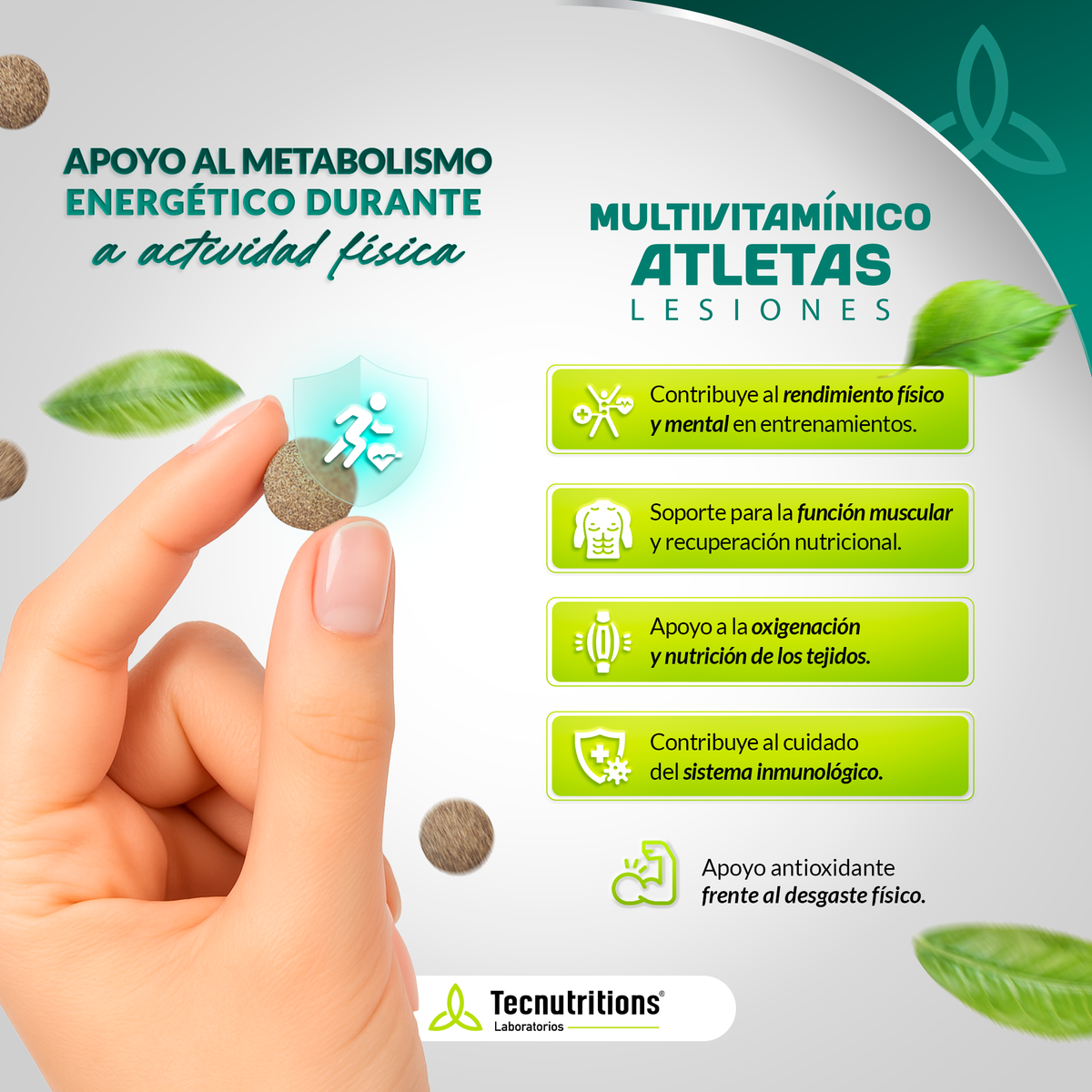 Tableta Granel Multivitamínico Atletas, Lesiones