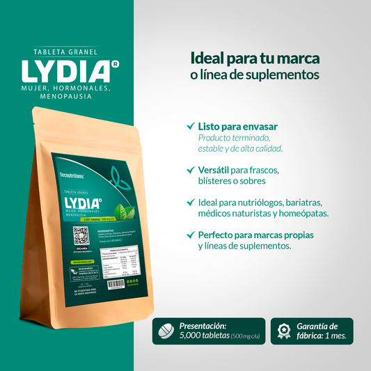 Tableta Granel Lidya® Mujer, Hormonales, Menopausia