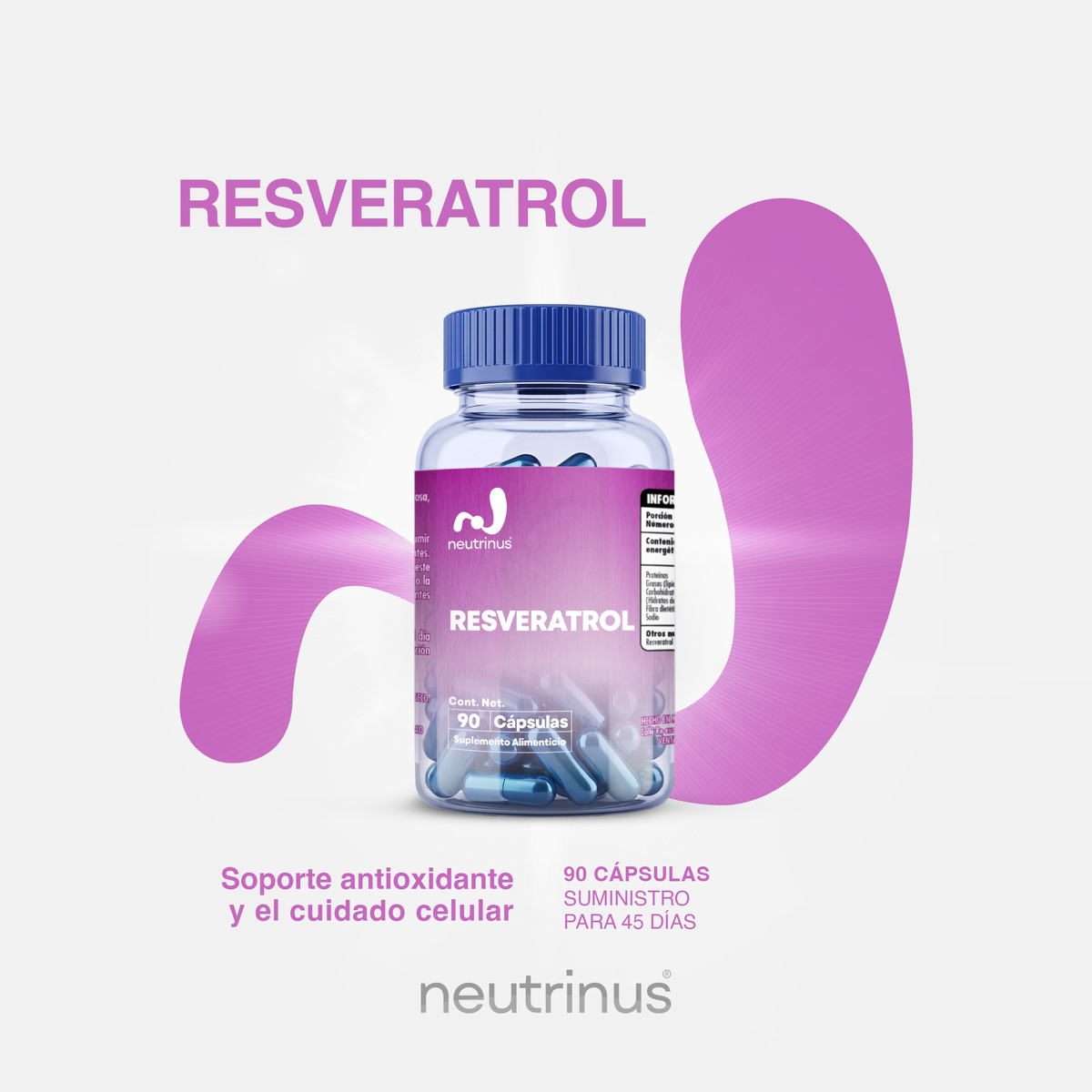 Resveratrol – Antioxidante y Salud Cardiovascular | Neutrinus Plus 90 Cápsulas