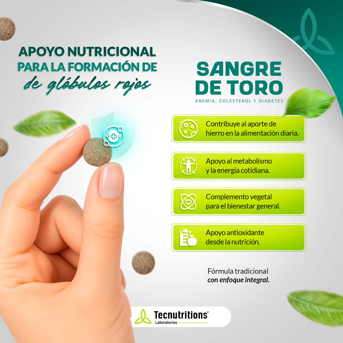 Tableta Granel Sangre De Toro Anemia Colesterol Y Diabetes