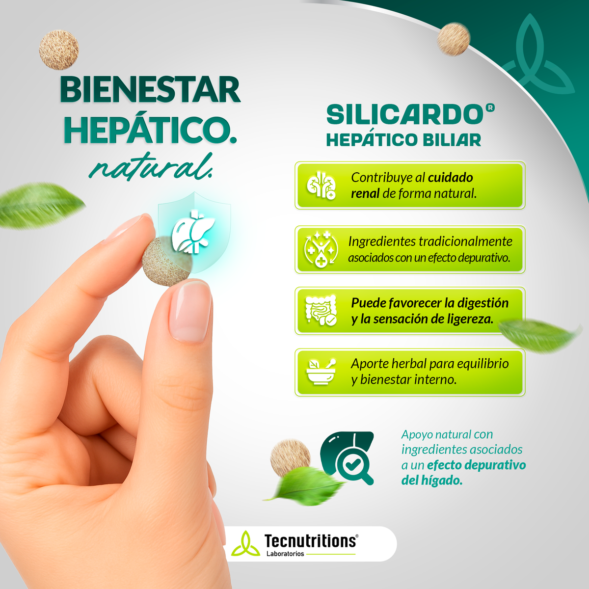 Tableta Granel Silicardo® Hepático Biliar Depurativo Higado