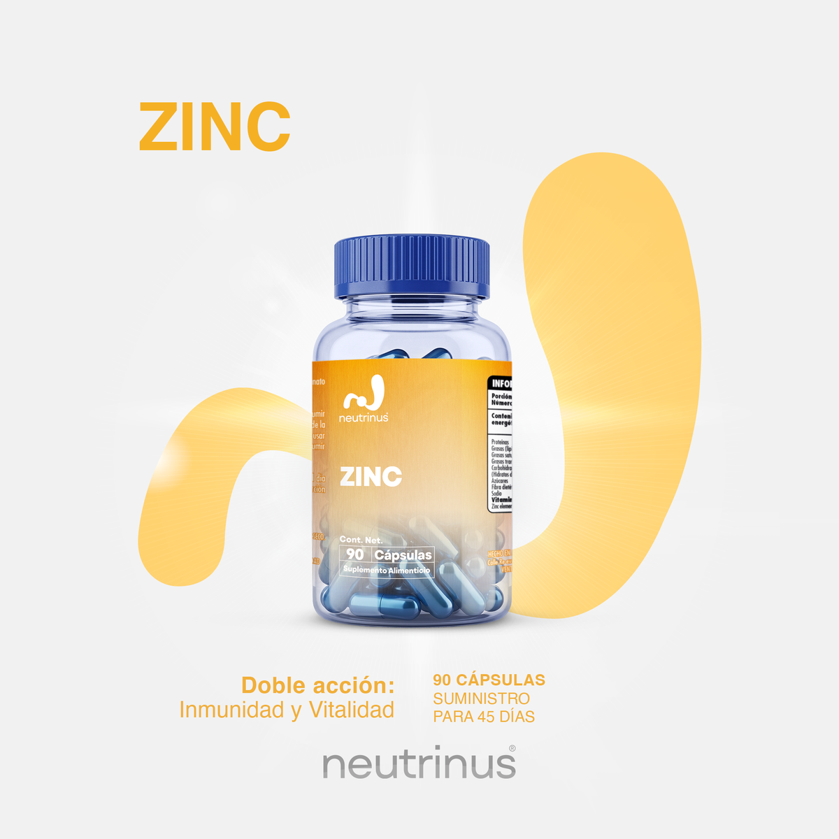 Zinc – Defensas y Sistema Inmune | Neutrinus Plus 90 Cápsulas