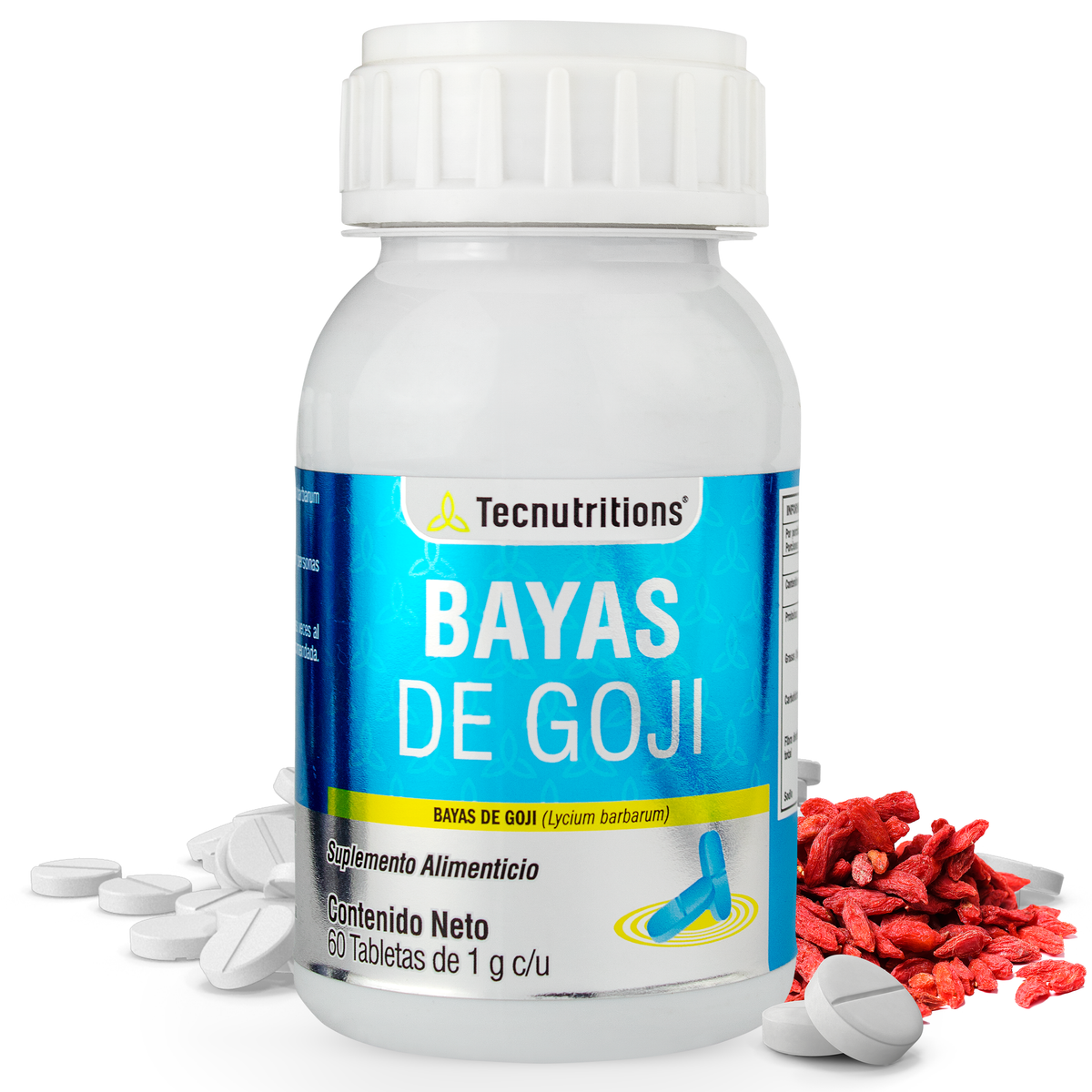 Suplemento alimenticio Bayas de Goji, 60 tabs, con bayas de goji, control de peso