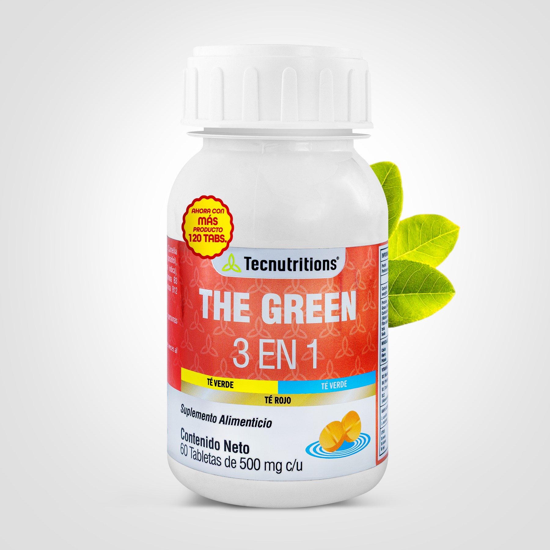 Food supplement with antioxidants, fibers and vitamins, The Green 3 in 1, 60 tabl