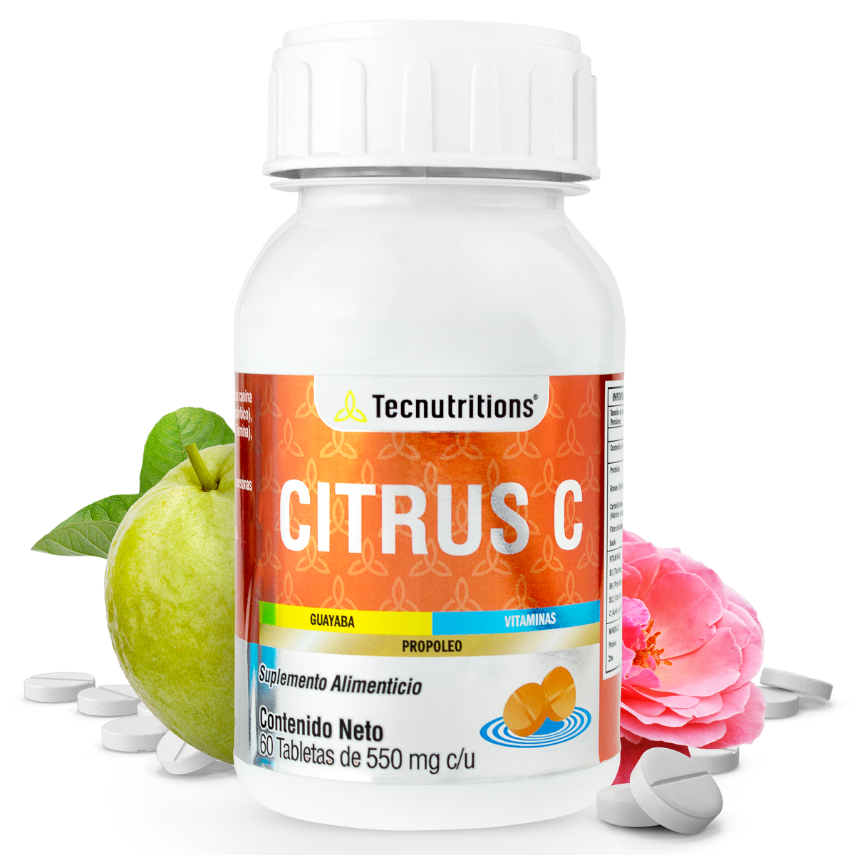 Suplemento alimenticio Citrus C, 60 tabs, con vitamina c, zinc, propóleo, sistema inmune