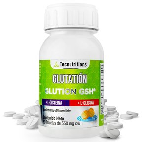 Suplemento alimenticio, Glutatión Glution GSH, 60 tabs, con l-glutámico, l-glicina, l-cisteina