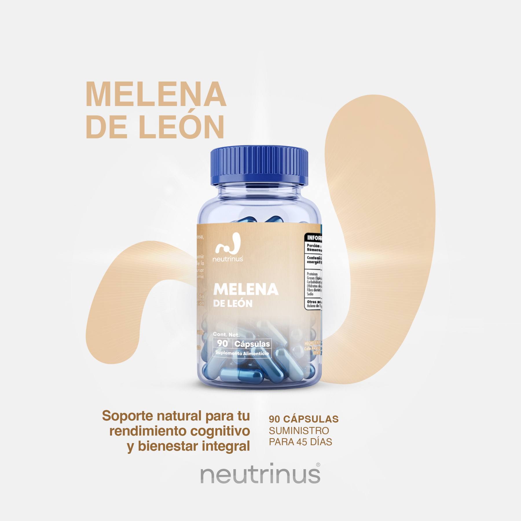 Melena de León – Memoria y Enfoque Mental | Neutrinus Plus 90 Cápsulas