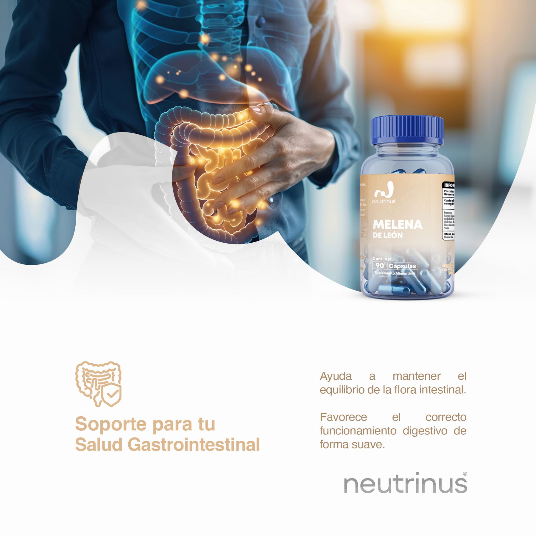 Melena de León – Memoria y Enfoque Mental | Neutrinus Plus 90 Cápsulas