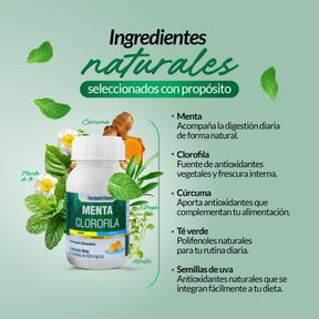 Food supplement with antioxidants and vitamins, Mint Chlorophyll, 60 tabl