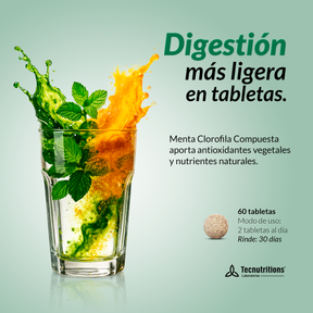 Food supplement with antioxidants and vitamins, Mint Chlorophyll, 60 tabl