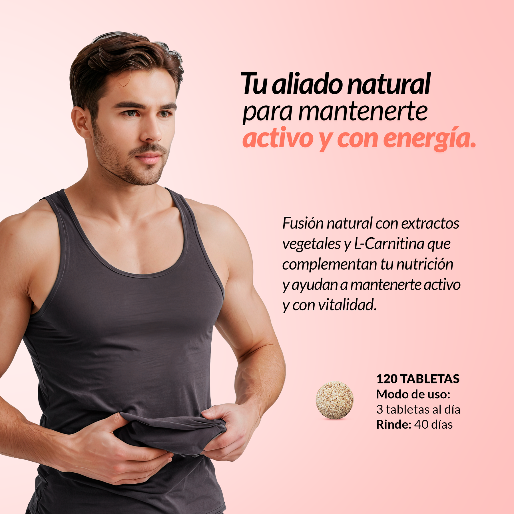 Food supplement with antioxidants, fibers and vitamins, The Green 3 in 1, 60 tabl