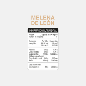 Melena de León – Memoria y Enfoque Mental | Neutrinus Plus 90 Cápsulas