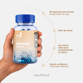 Melena de León – Memoria y Enfoque Mental | Neutrinus Plus 90 Cápsulas
