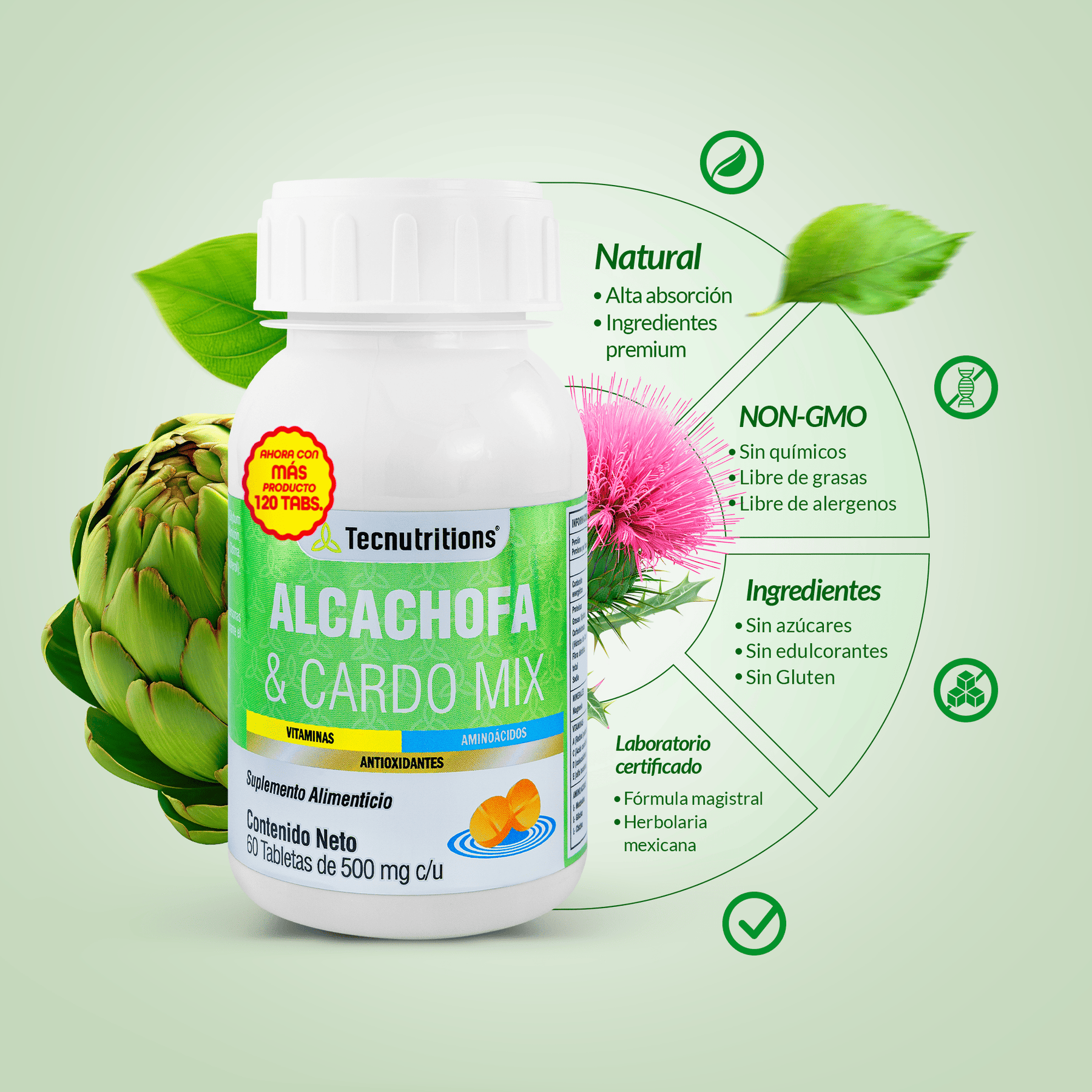 Alcachofa y Cardo Mix 120 tabletas