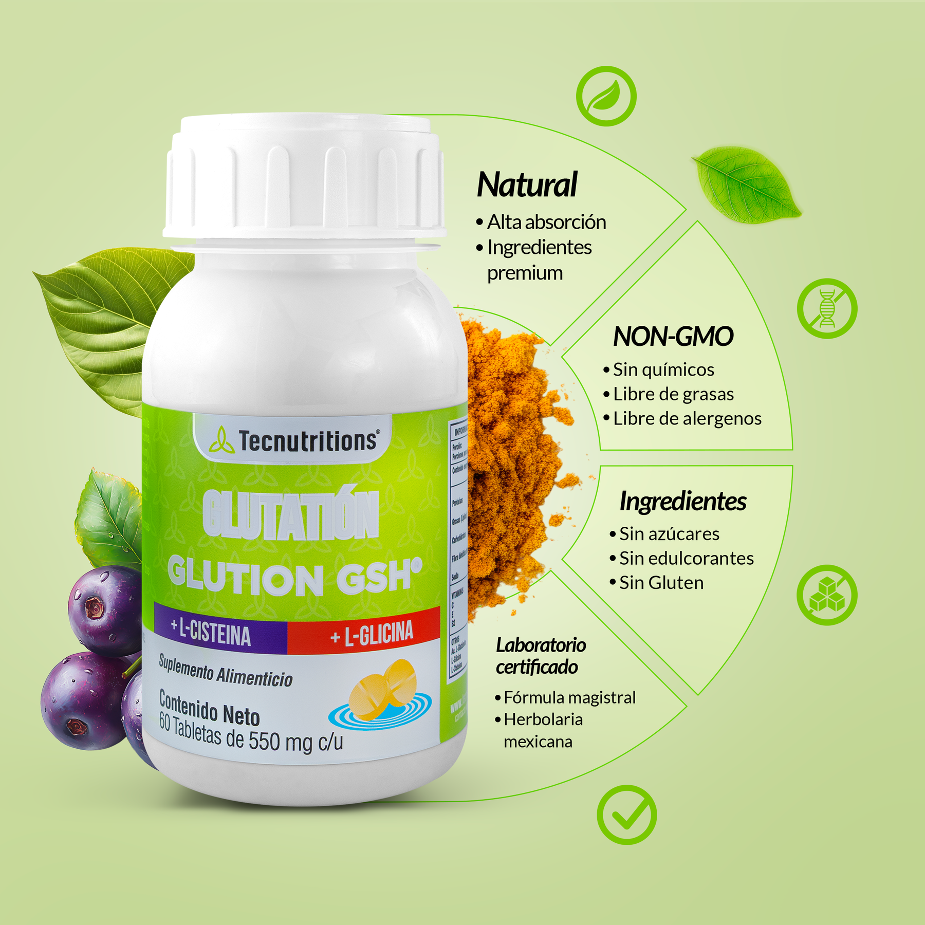 Food supplement with amino acids and antioxidants, Glution GSH, 60 tabl