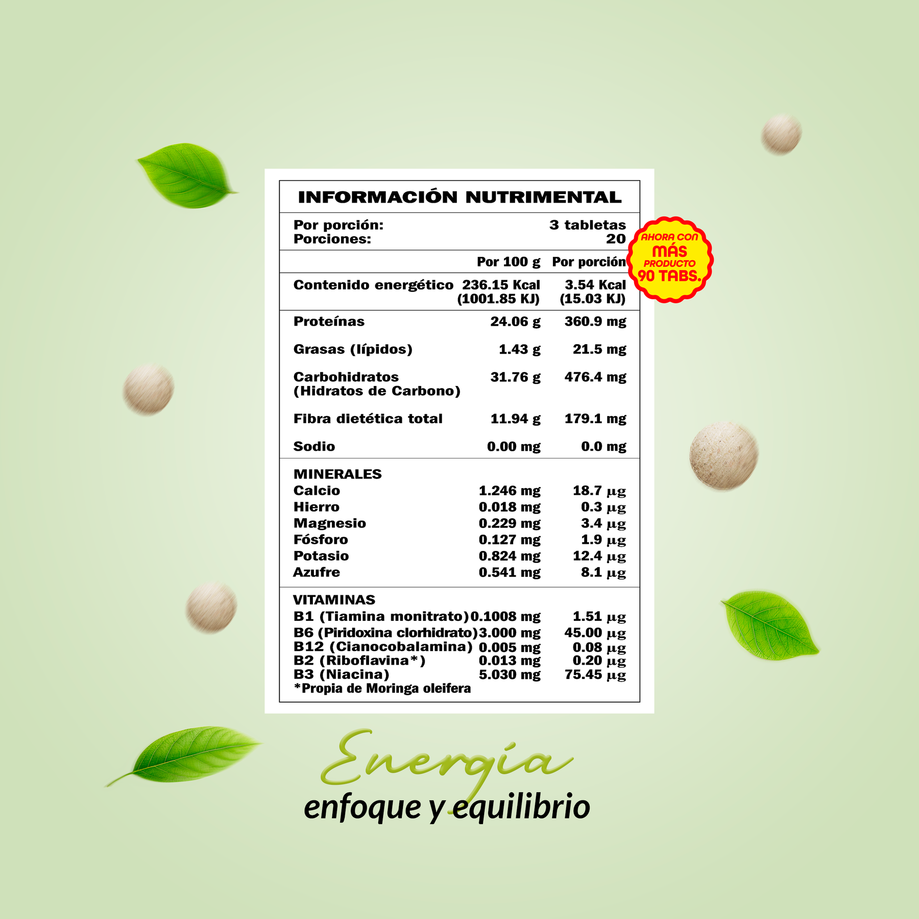 MRY Moringa 90 Tabletas