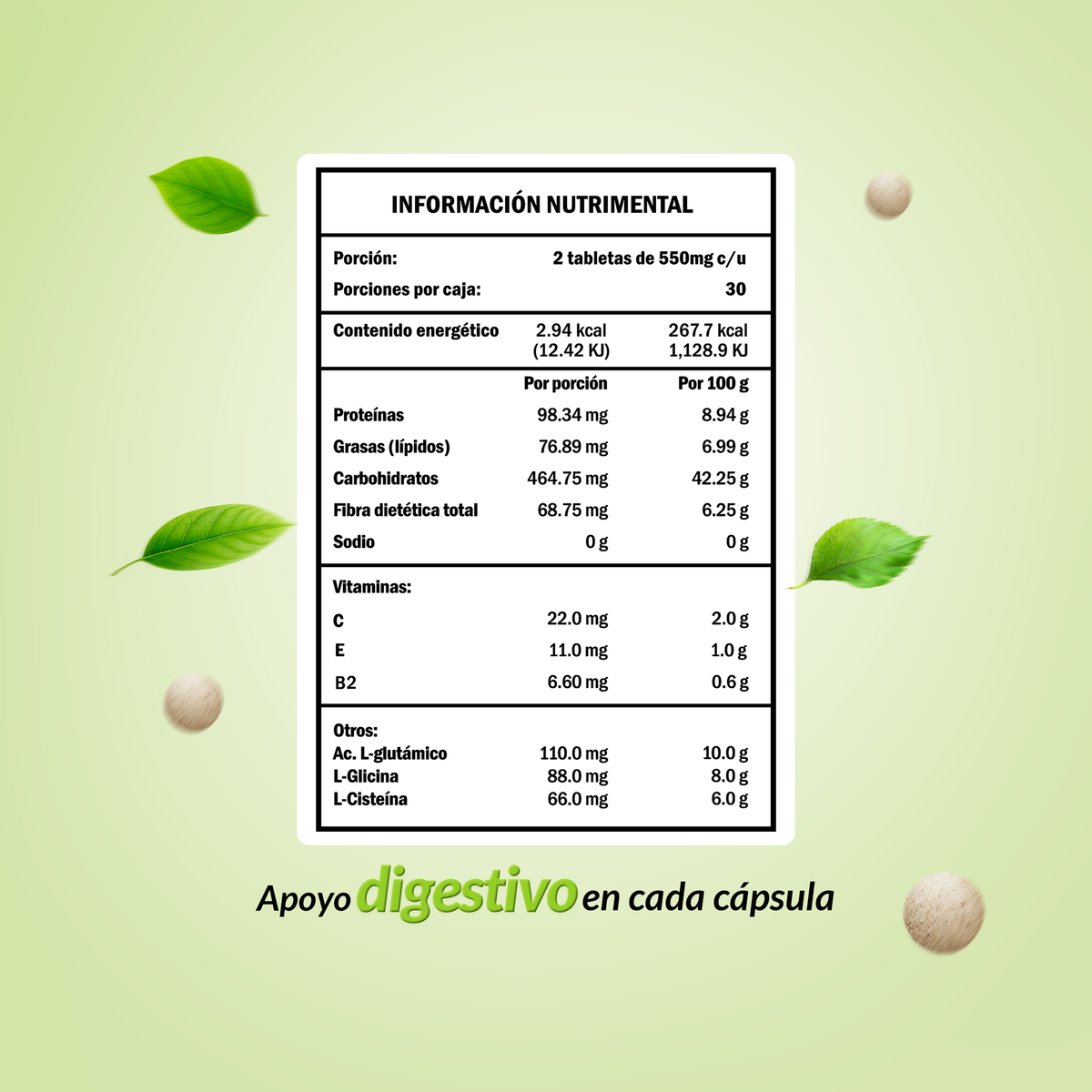 Food supplement with amino acids and antioxidants, Glution GSH, 60 tabl