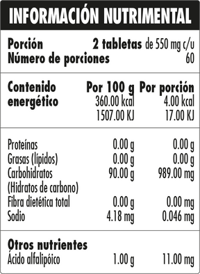Ácido Alfa Lipoico – Antioxidante y Energía Celular | Neutrinus Plus 120 Tabletas