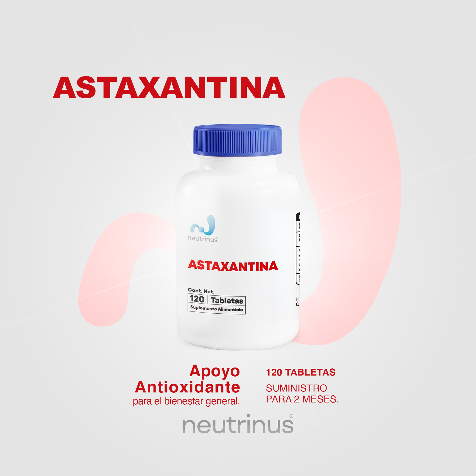 Astaxantina – Antioxidante Premium y Cuidado de la Piel | Neutrinus Plus 120 Tabletas