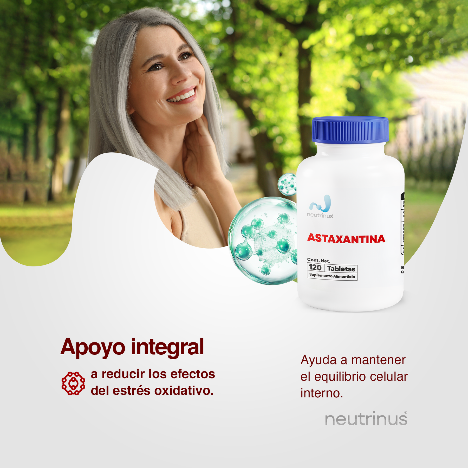 Astaxantina – Antioxidante Premium y Cuidado de la Piel | Neutrinus Plus 120 Tabletas