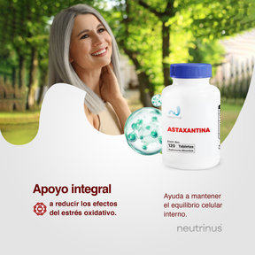 Astaxantina – Antioxidante Premium y Cuidado de la Piel | Neutrinus Plus 120 Tabletas