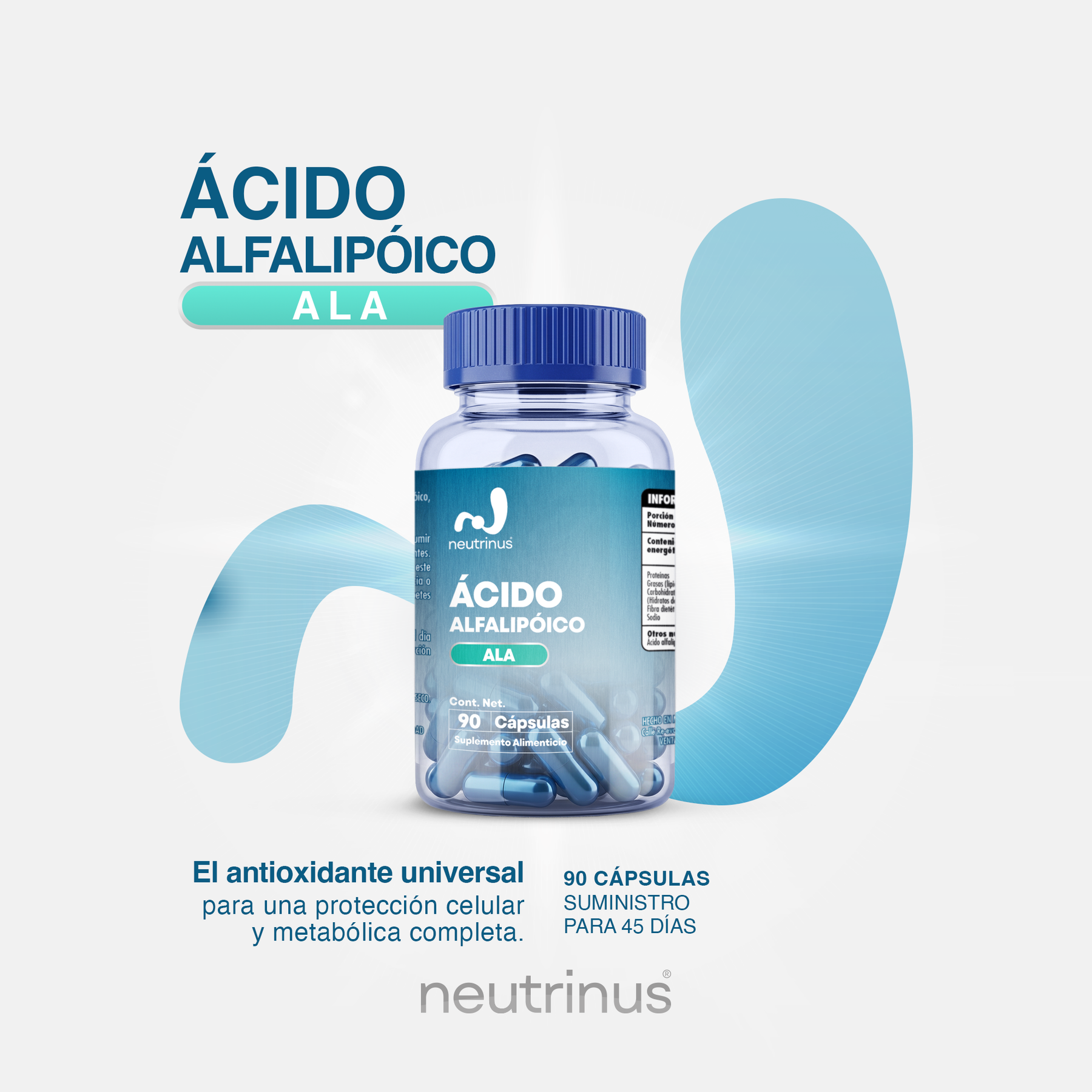 Ácido Alfa Lipoico – Antioxidante y Energía Celular | Neutrinus Plus 90 Cápsulas