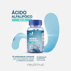 Ácido Alfa Lipoico – Antioxidante y Energía Celular | Neutrinus Plus 90 Cápsulas