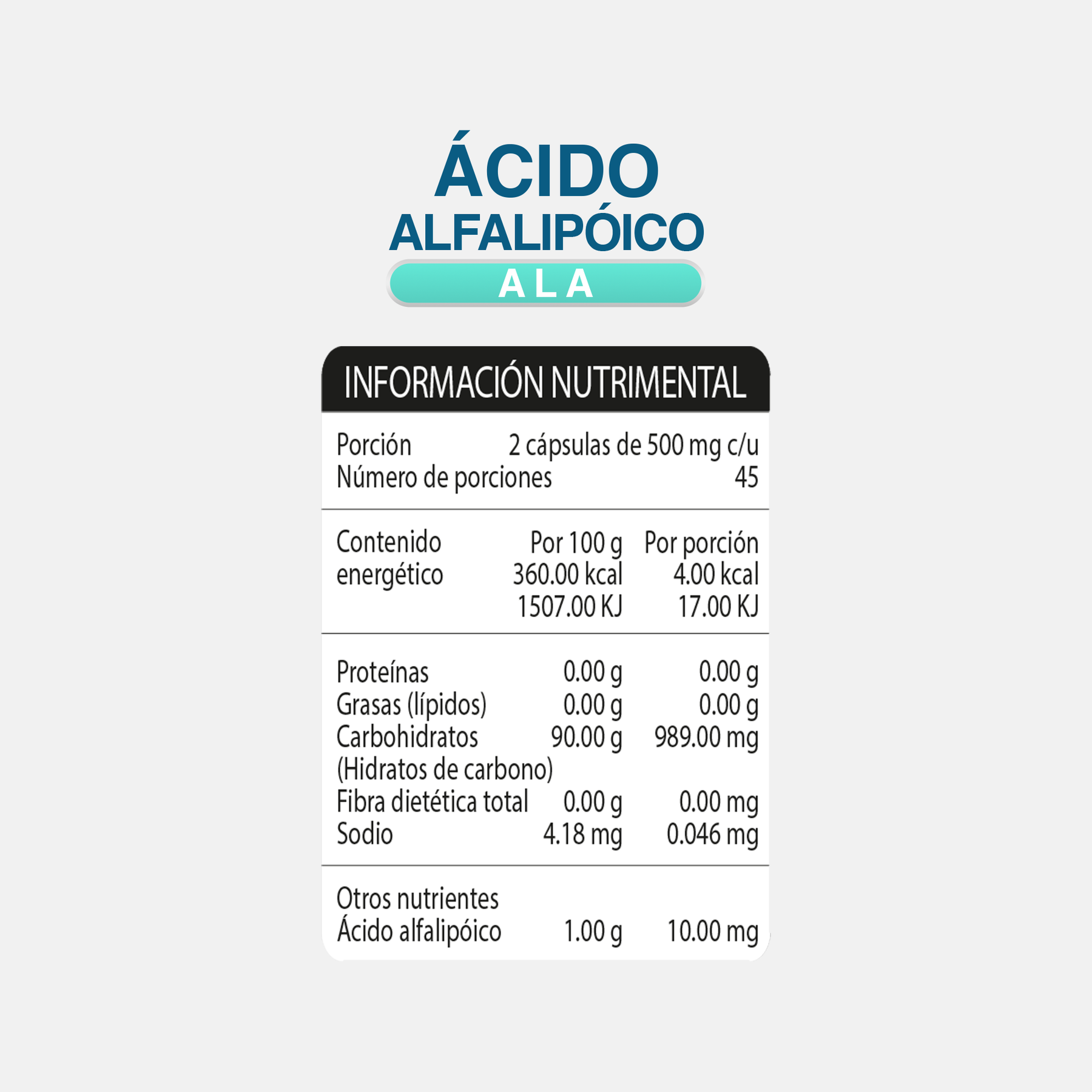 Ácido Alfa Lipoico – Antioxidante y Energía Celular | Neutrinus Plus 90 Cápsulas