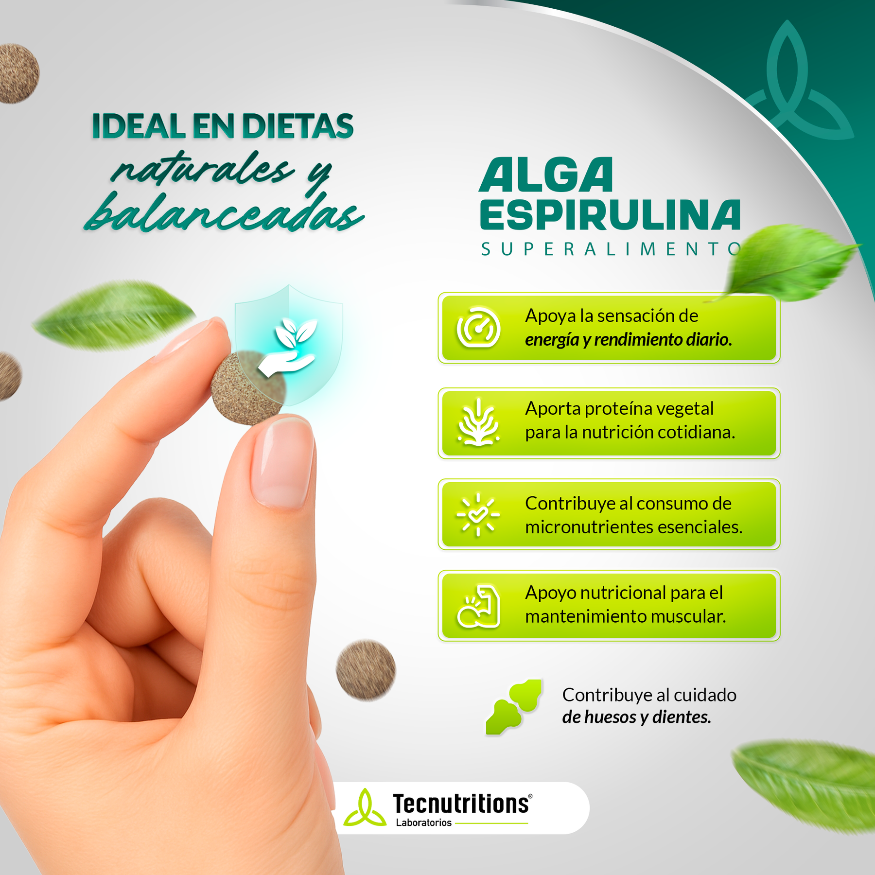 Tableta Granel Alga Espirulina Superalimento