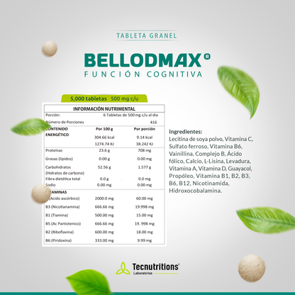 Tableta Granel Bellodmax® Función Cognitiva