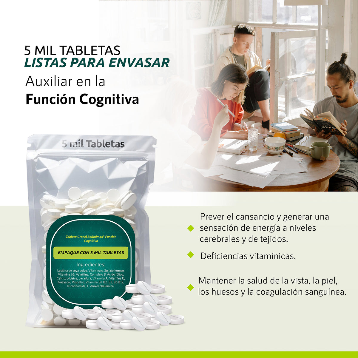 Tableta Granel Bellodmax® Función Cognitiva