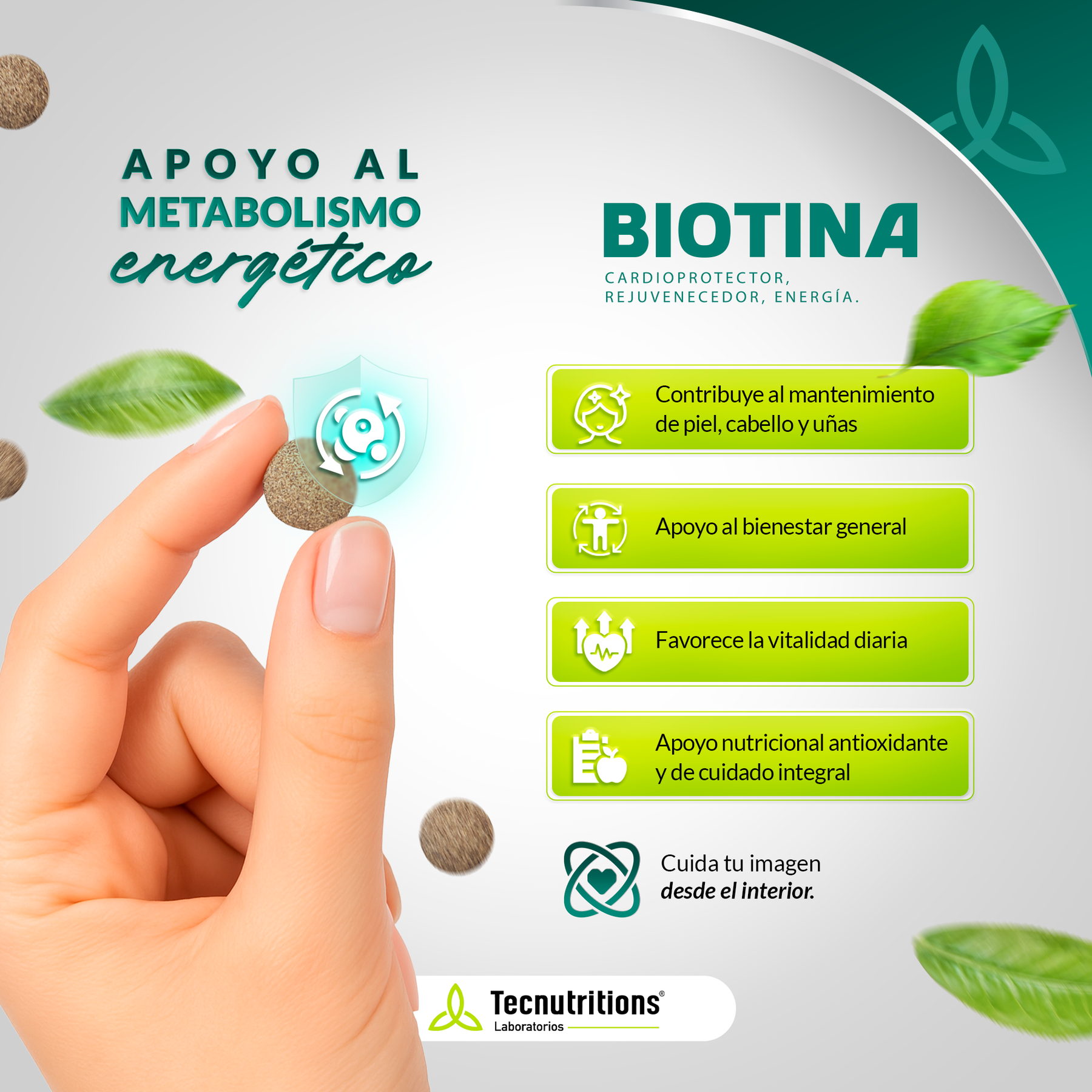 Tableta Granel Biotina Cardioprotector Rejuvenecedor Energía