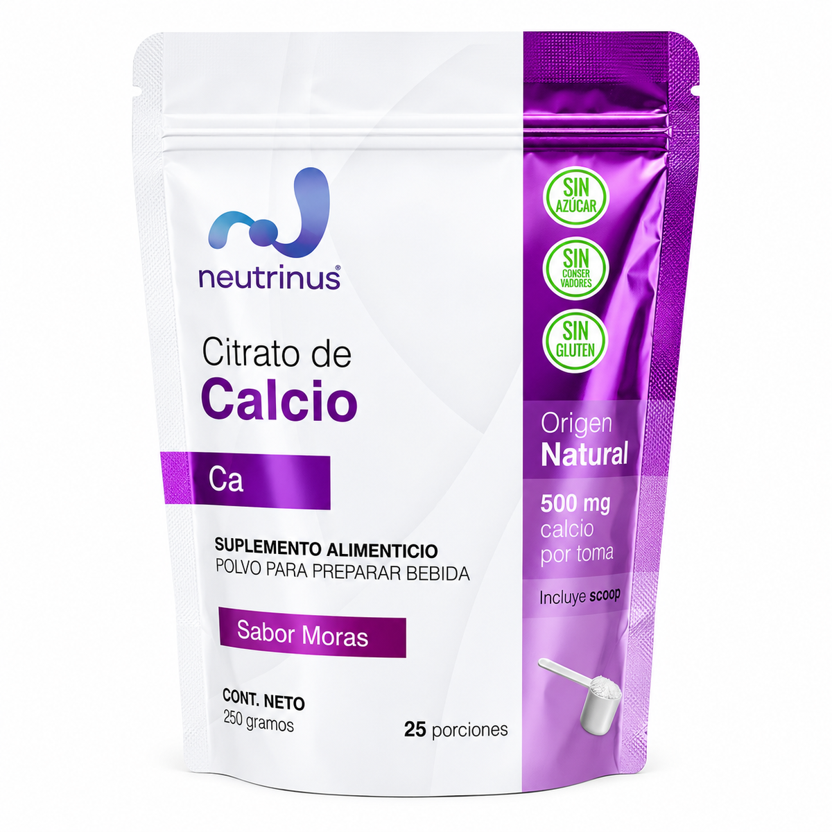 Citrato de calcio sabor moras