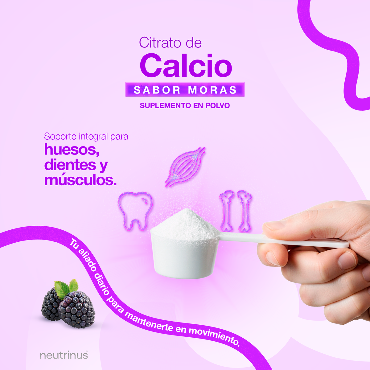 Citrato de calcio sabor moras