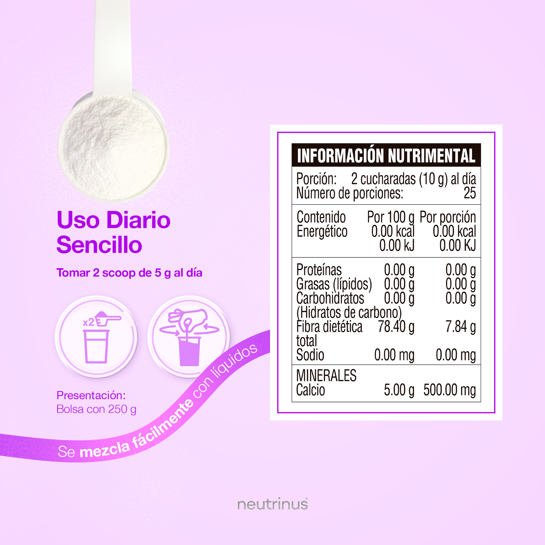 Citrato de calcio sabor moras