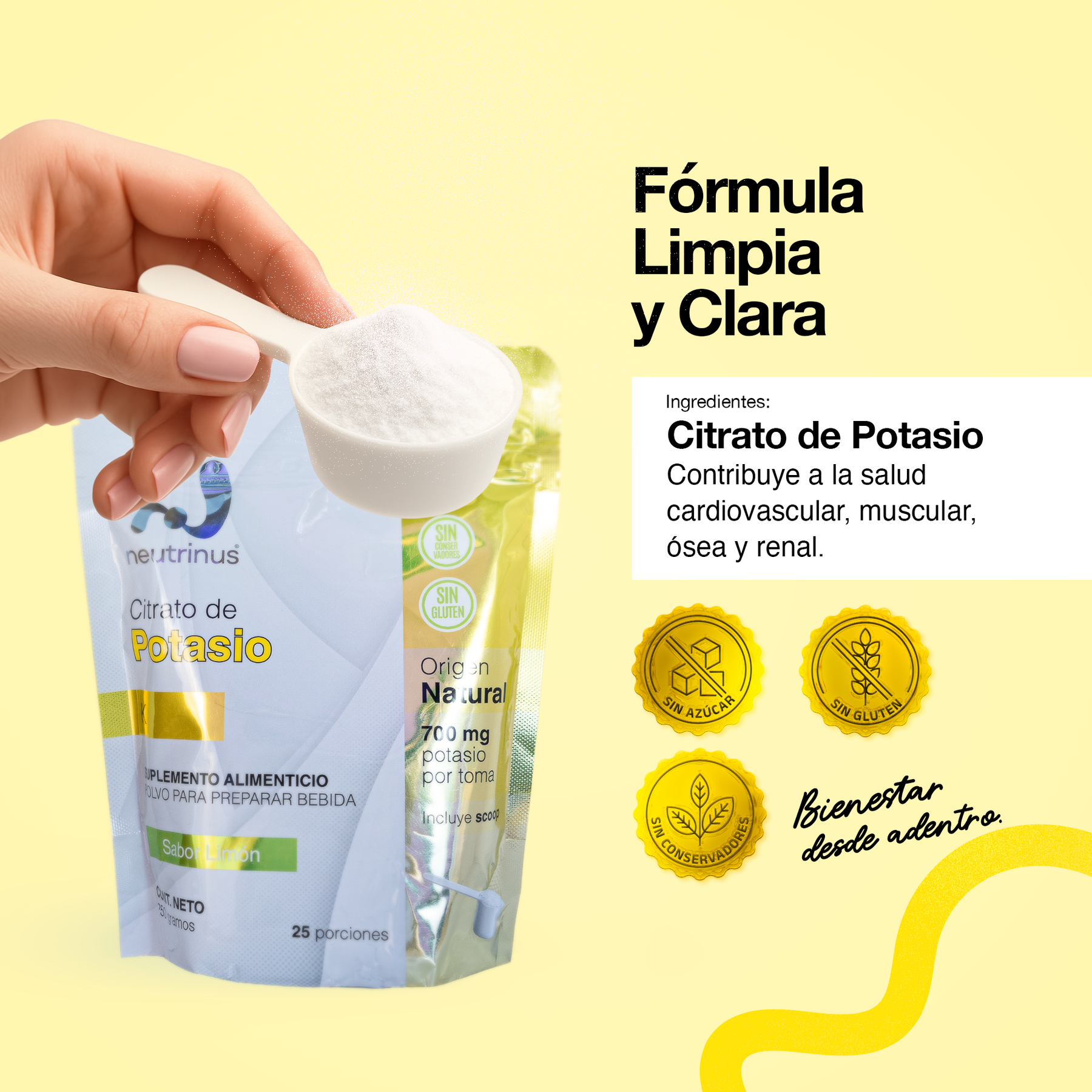 Citrato de Potasio Sabor Limon