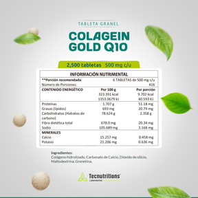 Tableta Granel Colagein Gold Q10 Piel, Uñas, Cabello