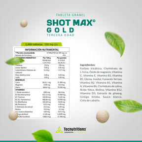 Tableta Granel Shot Max® Gold Tercera Edad Calidad De Vida