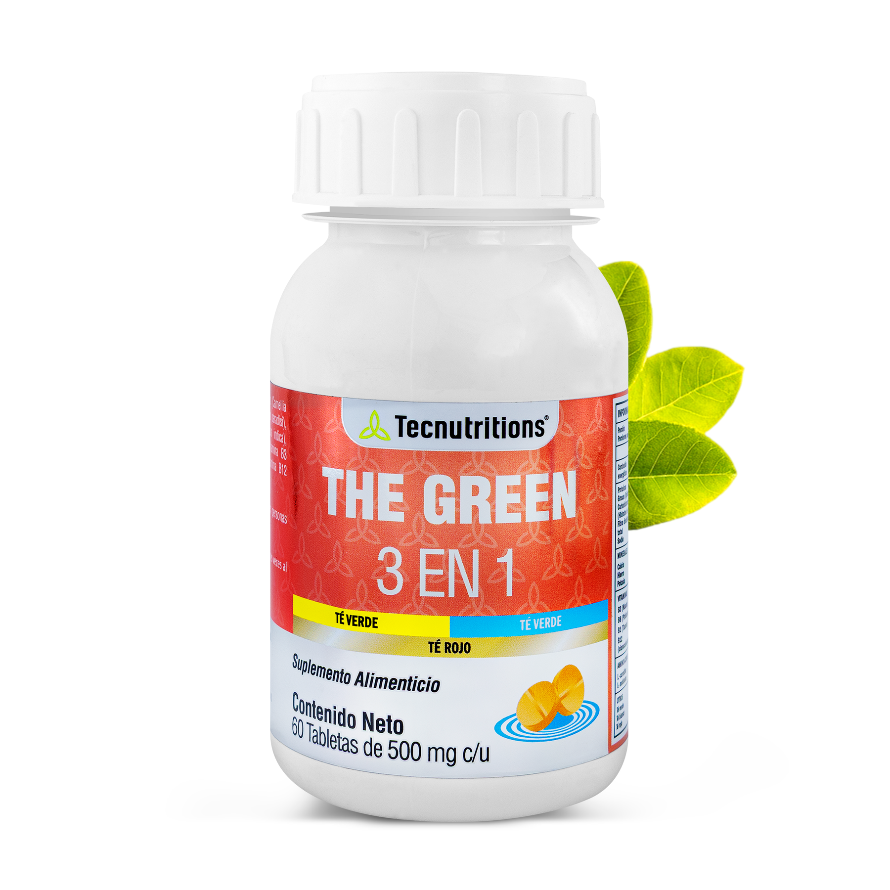 Food supplement with antioxidants, fibers and vitamins, The Green 3 in 1, 60 tabl