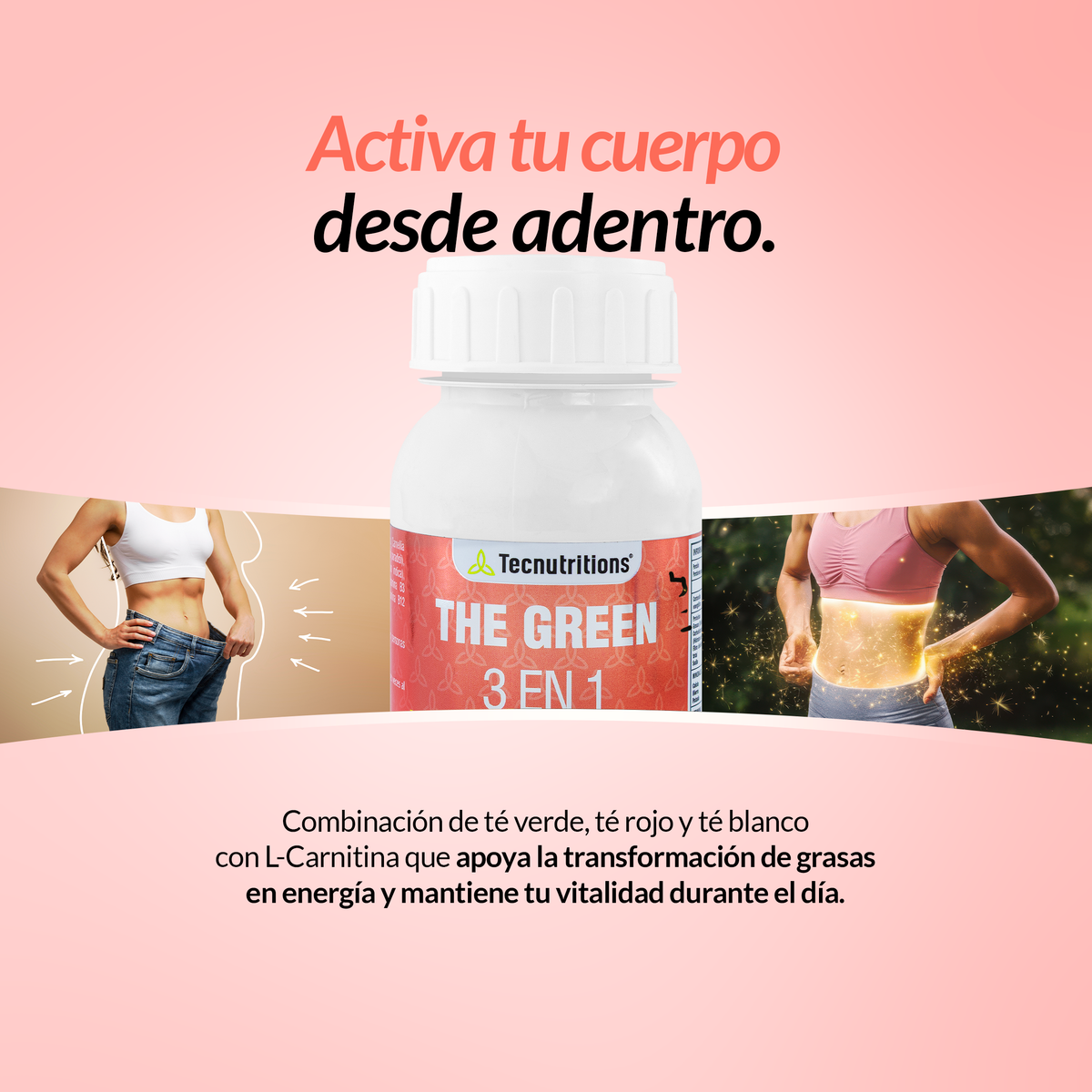Food supplement with antioxidants, fibers and vitamins, The Green 3 in 1, 60 tabl