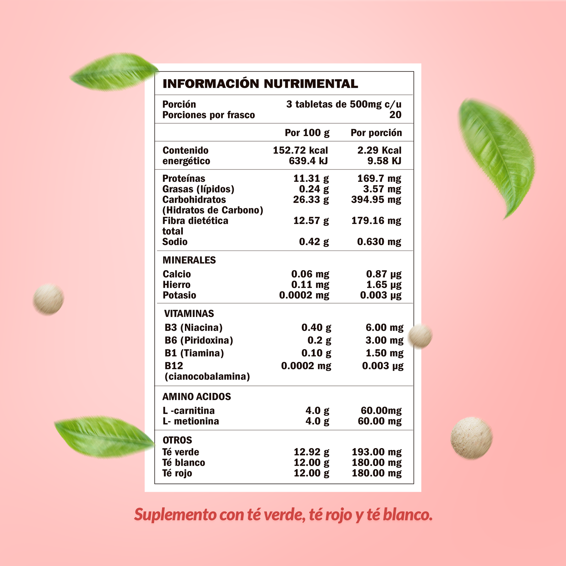 Food supplement with antioxidants, fibers and vitamins, The Green 3 in 1, 60 tabl