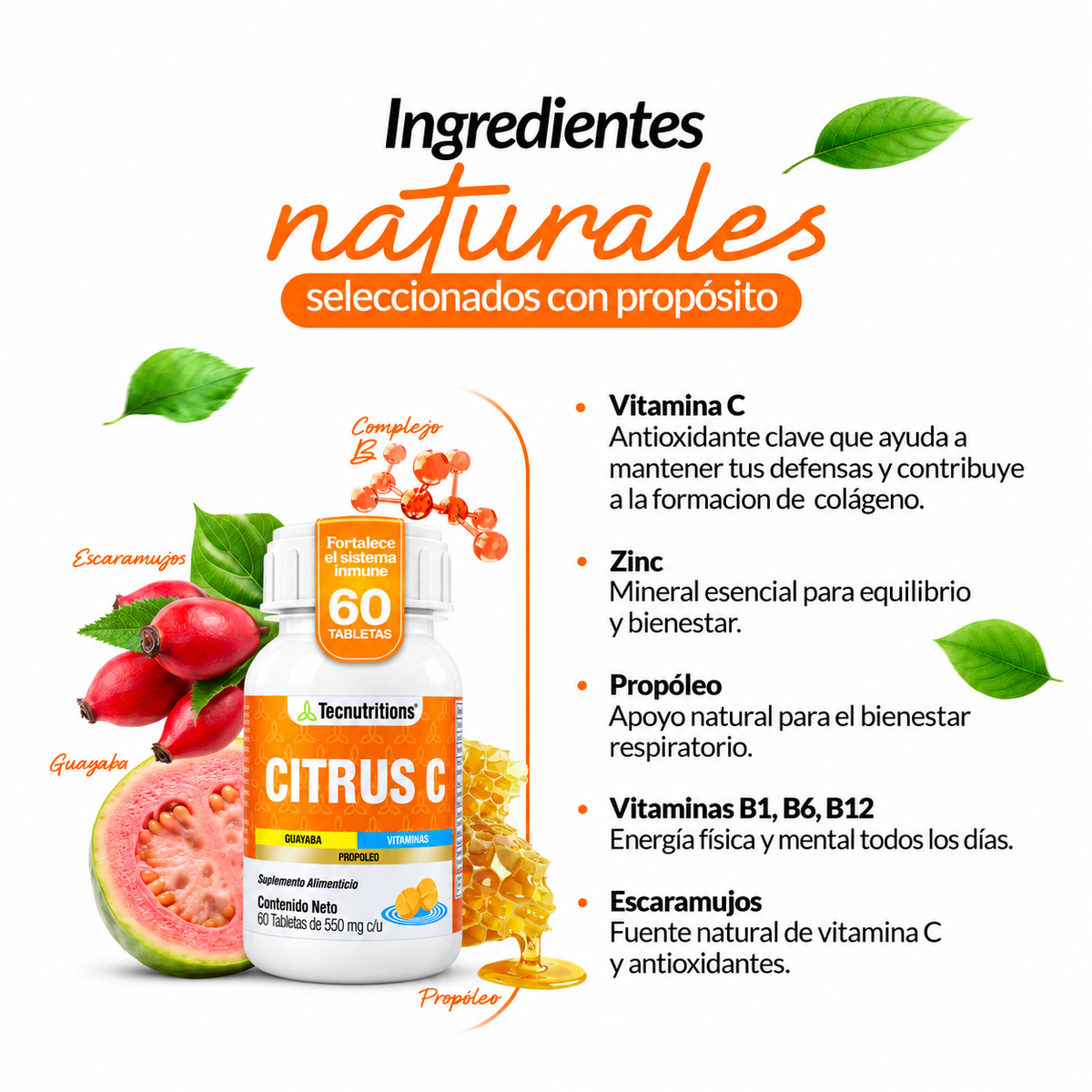 Antioxidant Food Supplement, Multivitamin, Citrus C, 60 tabl