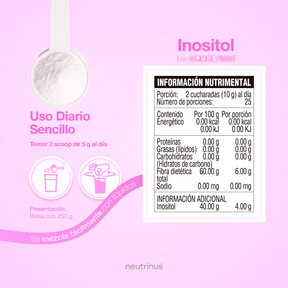 Inositol Puro 250 g – Bienestar Mental y Equilibrio del Sistema Nervioso