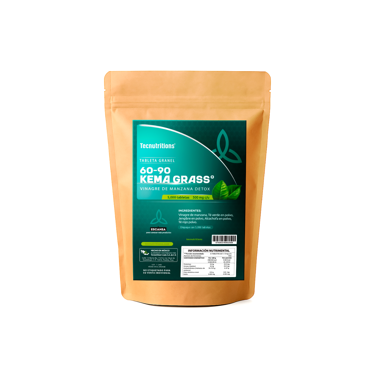 Tableta Granel 60-90 Kema Grass® Vinagre De Manzana Detox