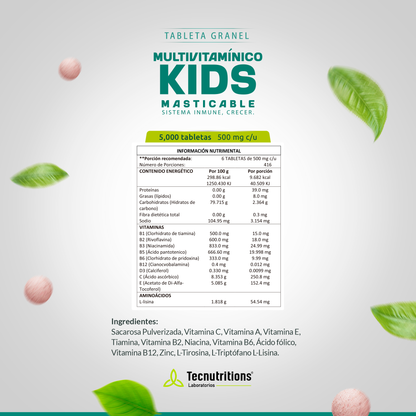 Tableta Granel Multivitamínico Kids Sist. Inmune Crecer