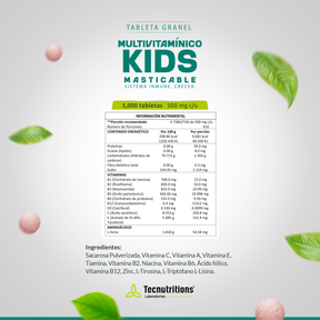 Tableta Granel Multivitamínico Kids Sist. Inmune Crecer