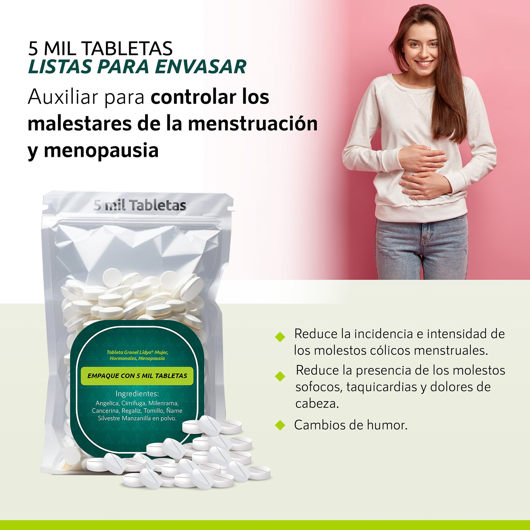 Tableta Granel Lidya® Mujer, Hormonales, Menopausia