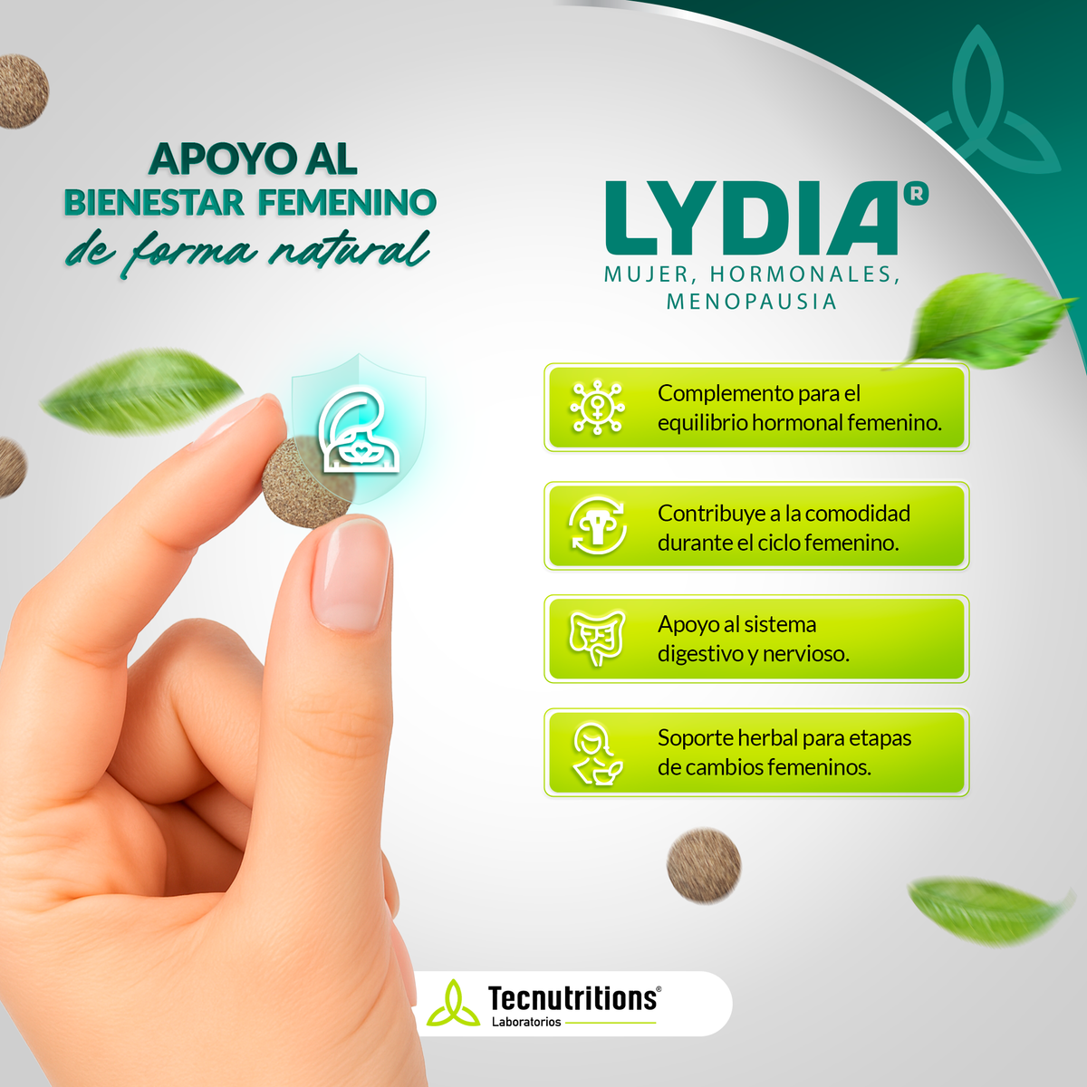 Tableta Granel Lidya® Mujer, Hormonales, Menopausia