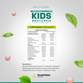 Tableta Granel Multivitamínico Kids Sist. Inmune Crecer